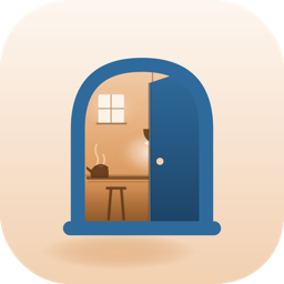 Field Service Companion app icon — open door onto a warm kitchen interior